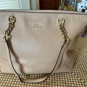 Coach Tan w Gold Shoulder Bag